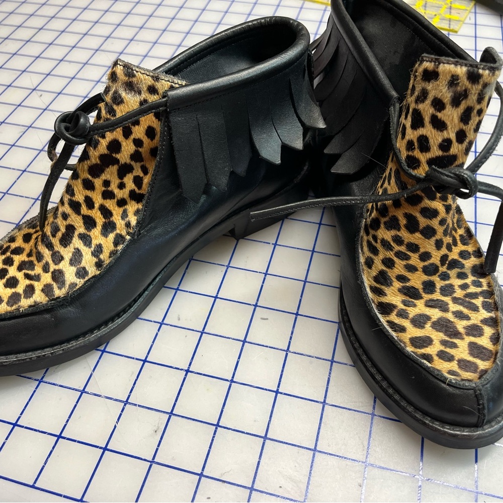 Rachel Comey Black and Leopard Accent Shoes